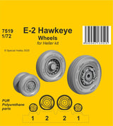 E-2 Hawkeye Wheels  for Heller kit 1:72