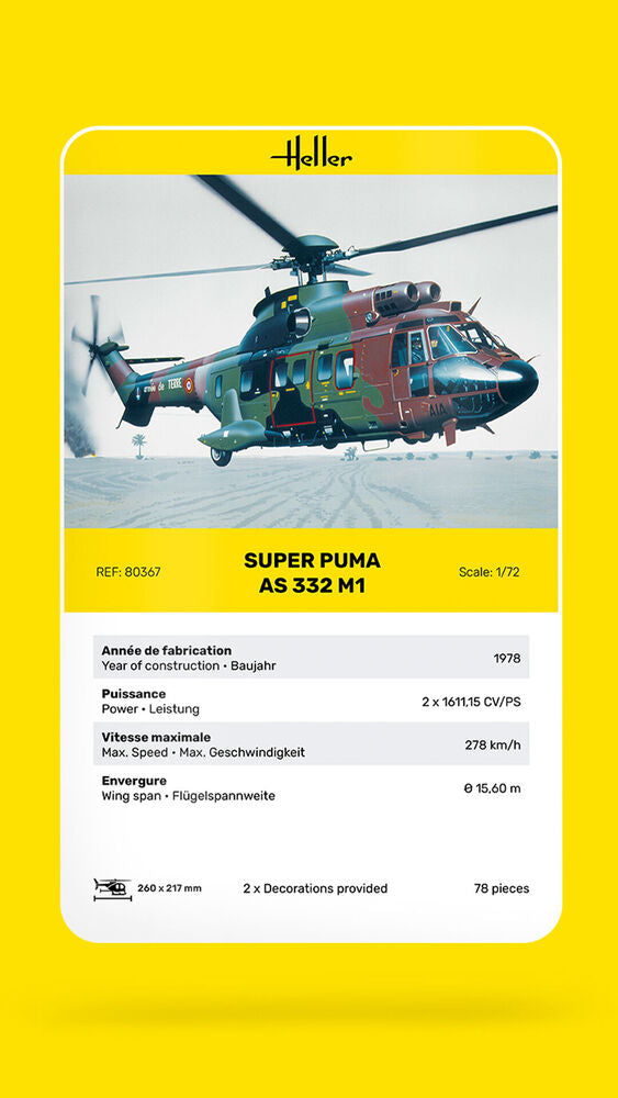 Super Puma AS 332 M1 1/72 – Heller