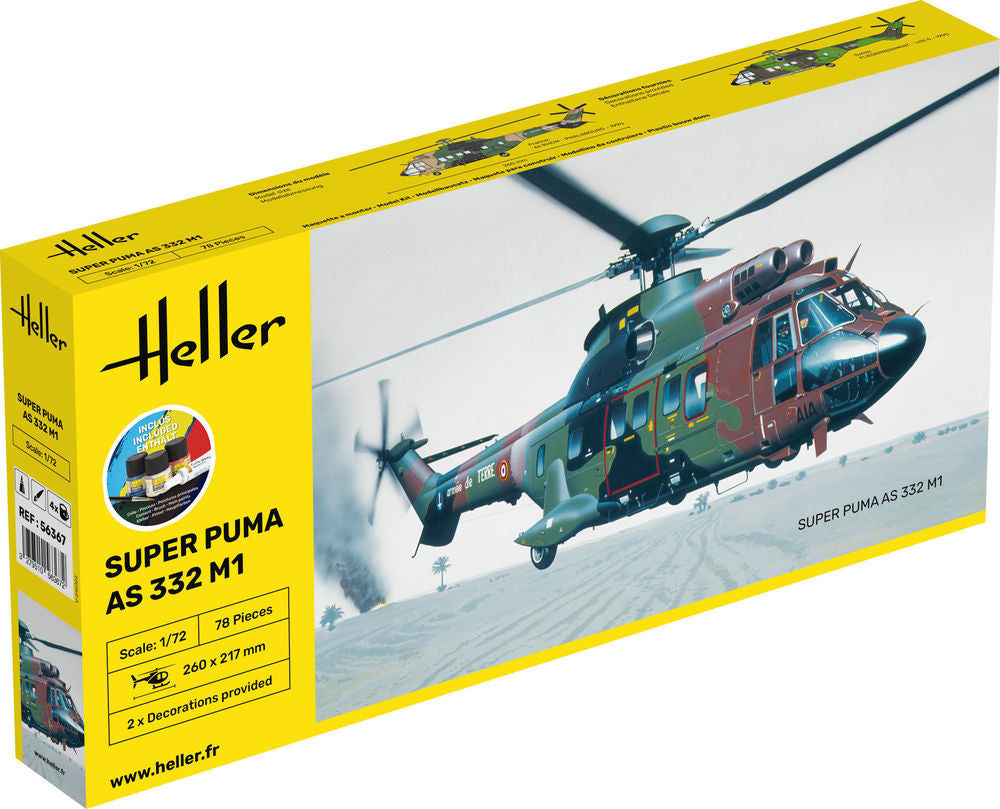 Heller AS332 スーパーピューマ(プラモデル) STARTER KIT Super Puma AS 332 M1 1/72 – Heller