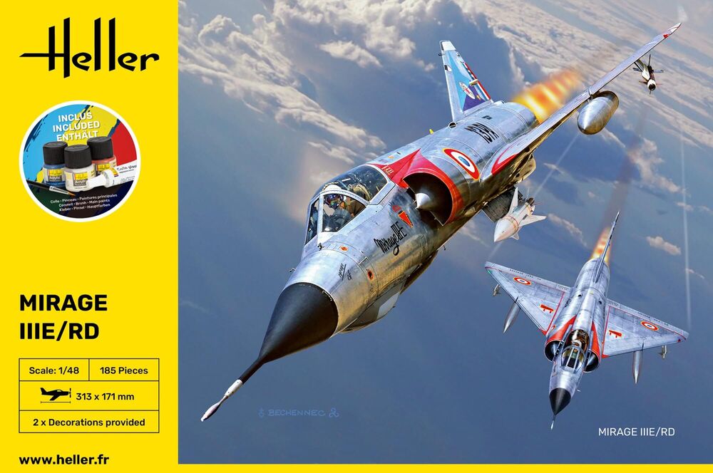 STARTER KIT Mirage IIIE/RD 1/48 – Heller